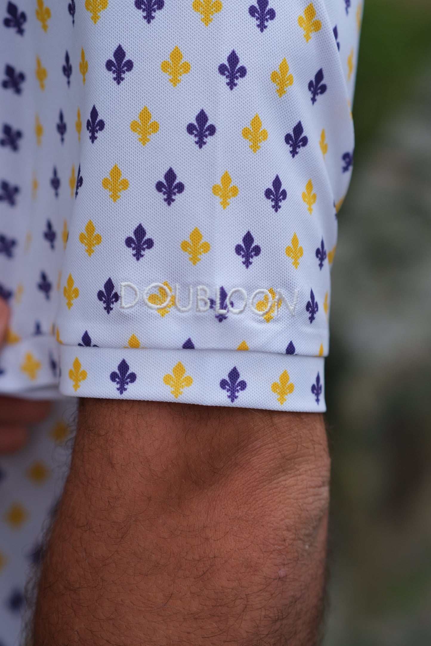 Purple & Gold Fleur-De-Lis Polo